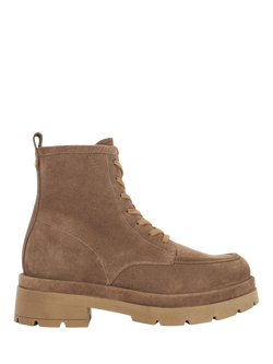 Dune London Pennington Suede Chunky Lace Up Ankle Boots, Taupe, Taupe