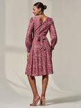 Jolie Moi Abstract Floral Jersey Midi Dress, Orange