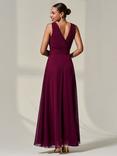 Jolie Moi Sleeveless Chiffon Maxi Dress, Burgundy