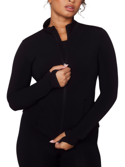 Lovall Empower Fitted Zip-Up Jacket, Black