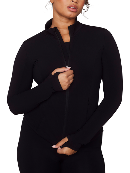 Lovall Empower Fitted Zip-Up Jacket, Black