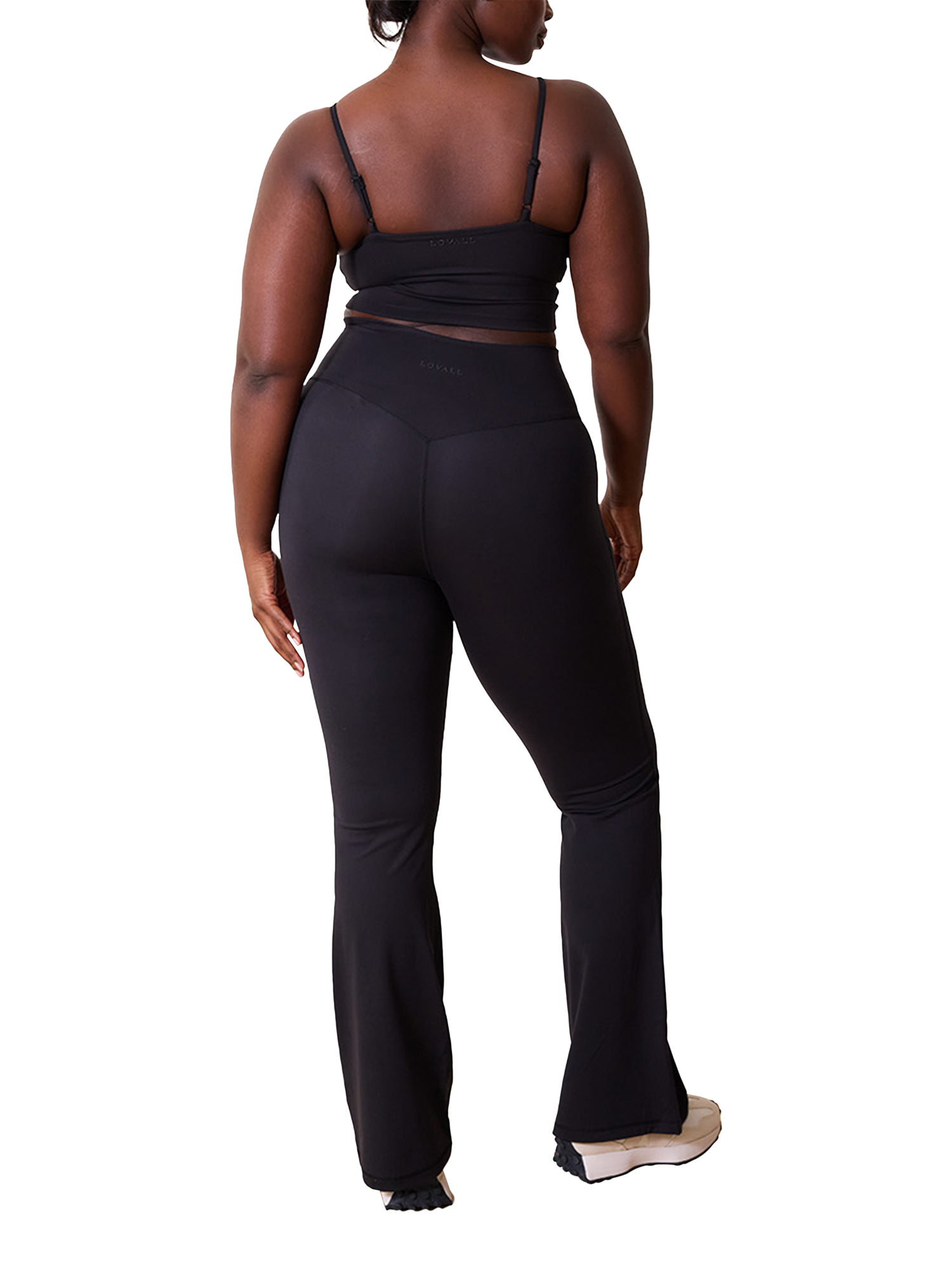 Product image 2 of 3, which shows Lovall Petite 24/7 Revitalise Flare Leggings, Black, 8