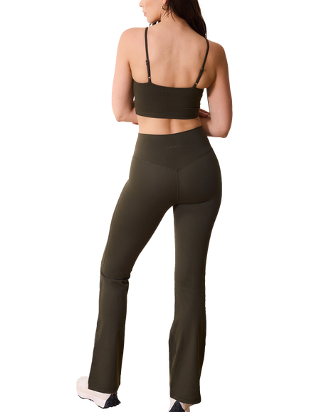 Lovall 24/7 Revitalise Flare Regular Leggings, Mid Green - view 2, Mid Green
