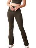 Lovall Petite 24/7 Revitalise Flare Leggings, Mid Green
