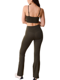 Lovall Petite 24/7 Revitalise Flare Leggings, Mid Green