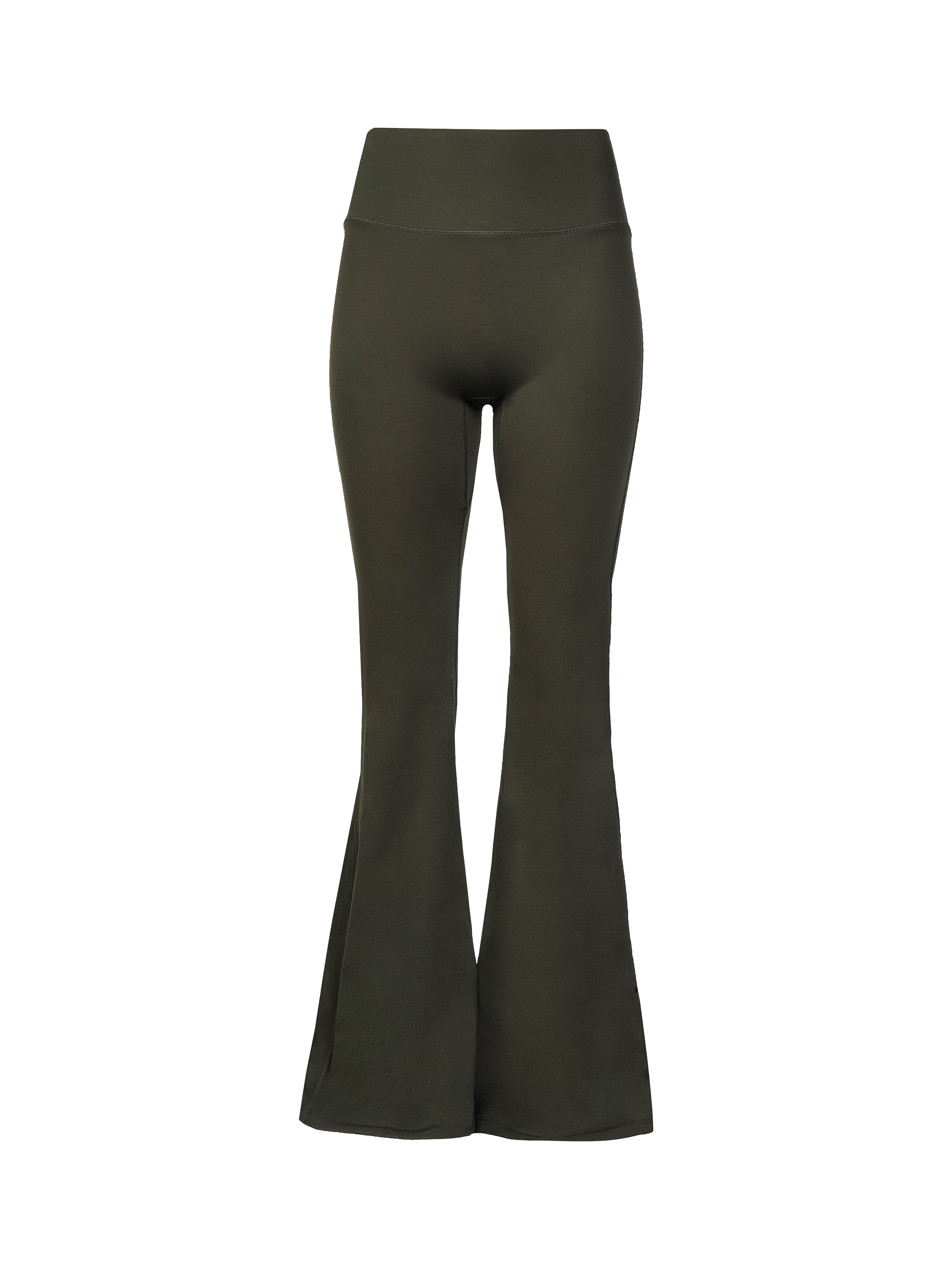 Product image 4 of 5, which shows Lovall Petite 24/7 Revitalise Flare Leggings, Mid Green, 8