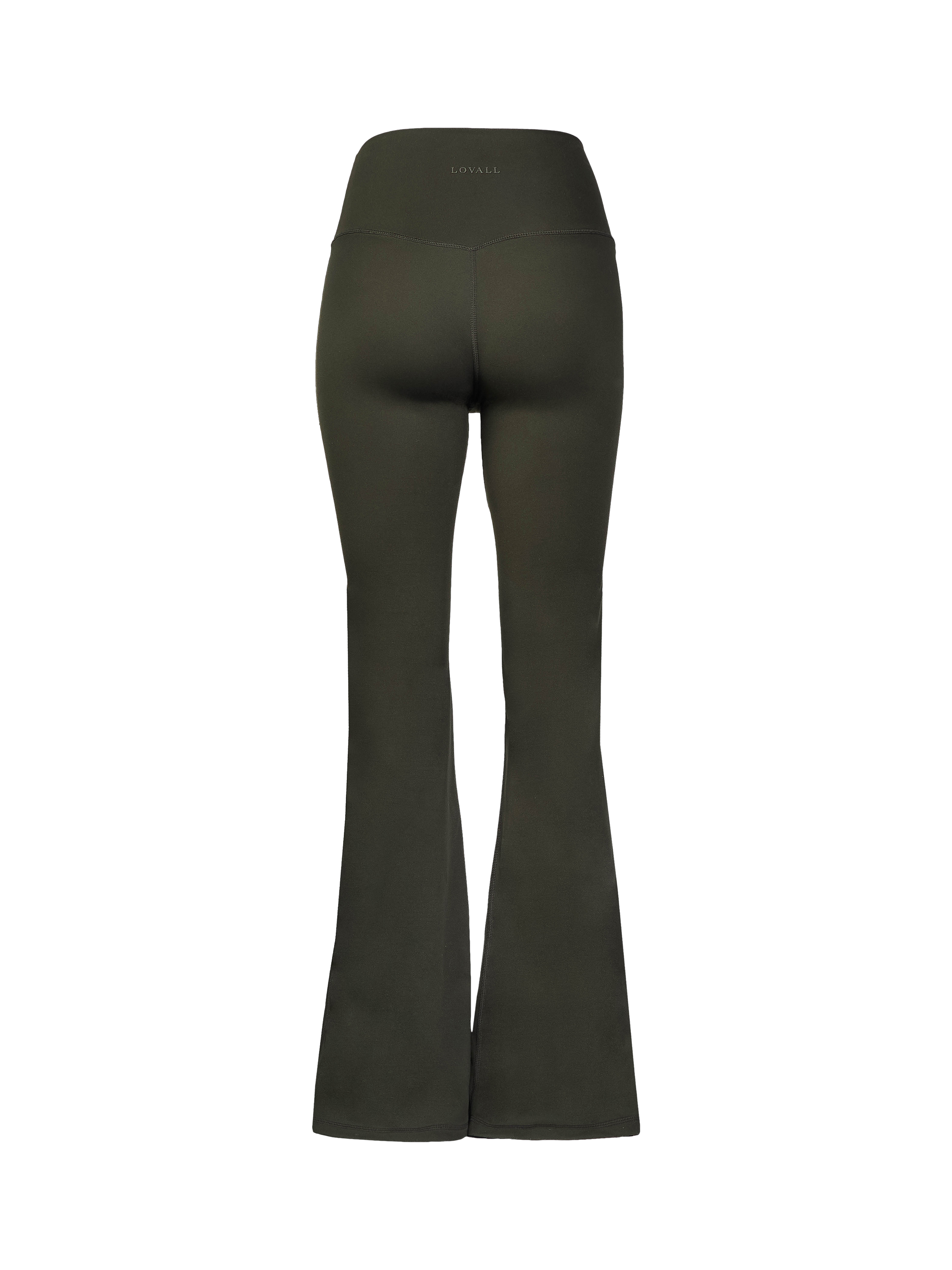 Product image 5 of 5, which shows Lovall Petite 24/7 Revitalise Flare Leggings, Mid Green, 8