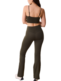 Lovall Tall 24/7 Revitalise Flare Leggings, Mid Green - view 2, Mid Green