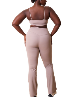Lovall 24/7 Revitalise Flare Leggings, Clay - view 2, Clay