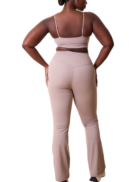 Lovall 24/7 Revitalise Flare Leggings, Clay - view 2, Clay