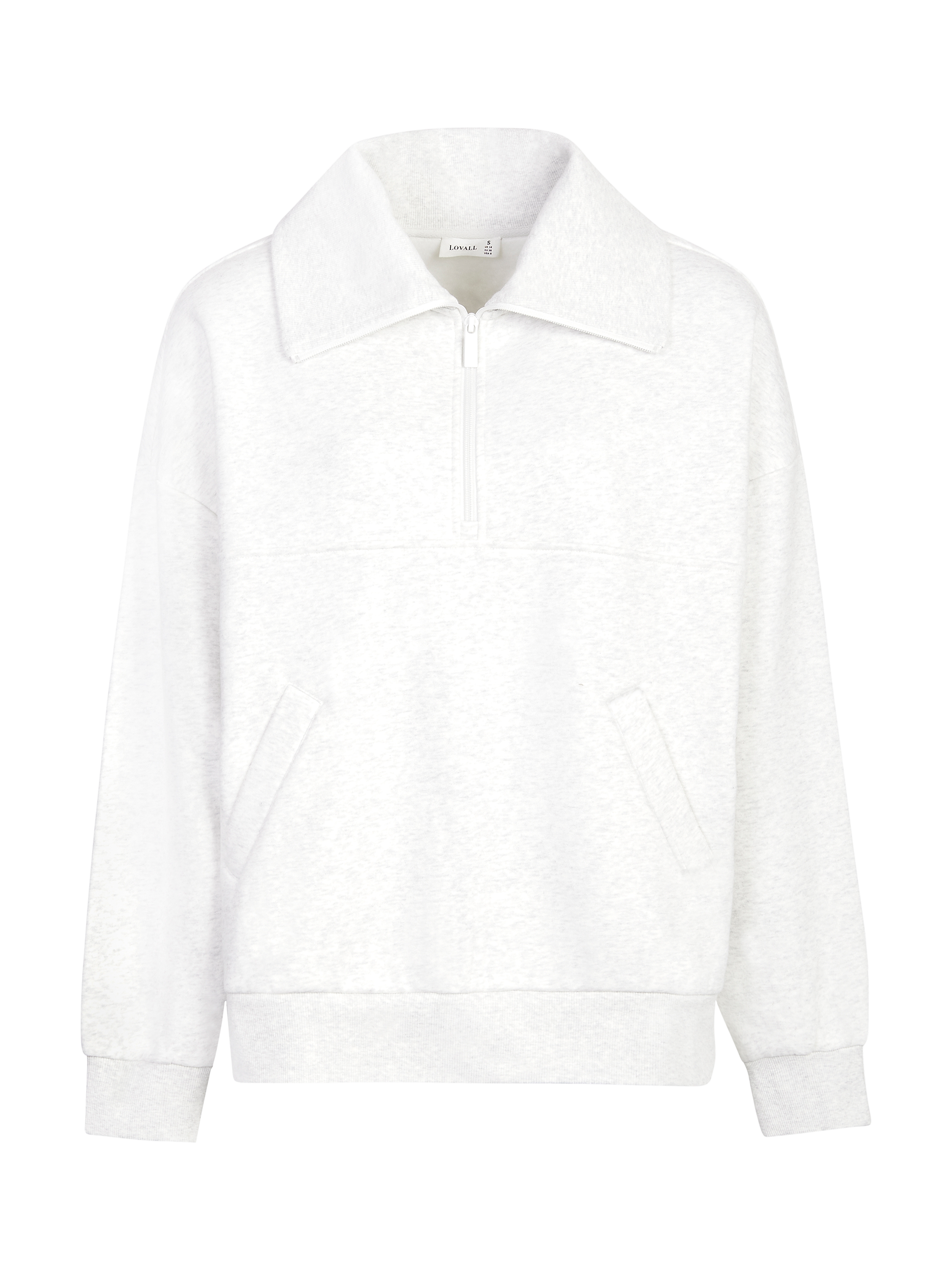 Product image 5 of 5, which shows Lovall Overszied 1/4 Zip Sweatshirt, Mid Grey, 6