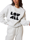 Lovall Logo Oversized Sweater, Light Grey Marl