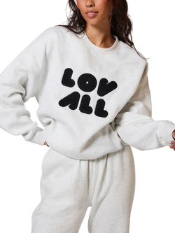 Lovall Logo Oversized Sweater, Light Grey Marl, Light Grey Marl