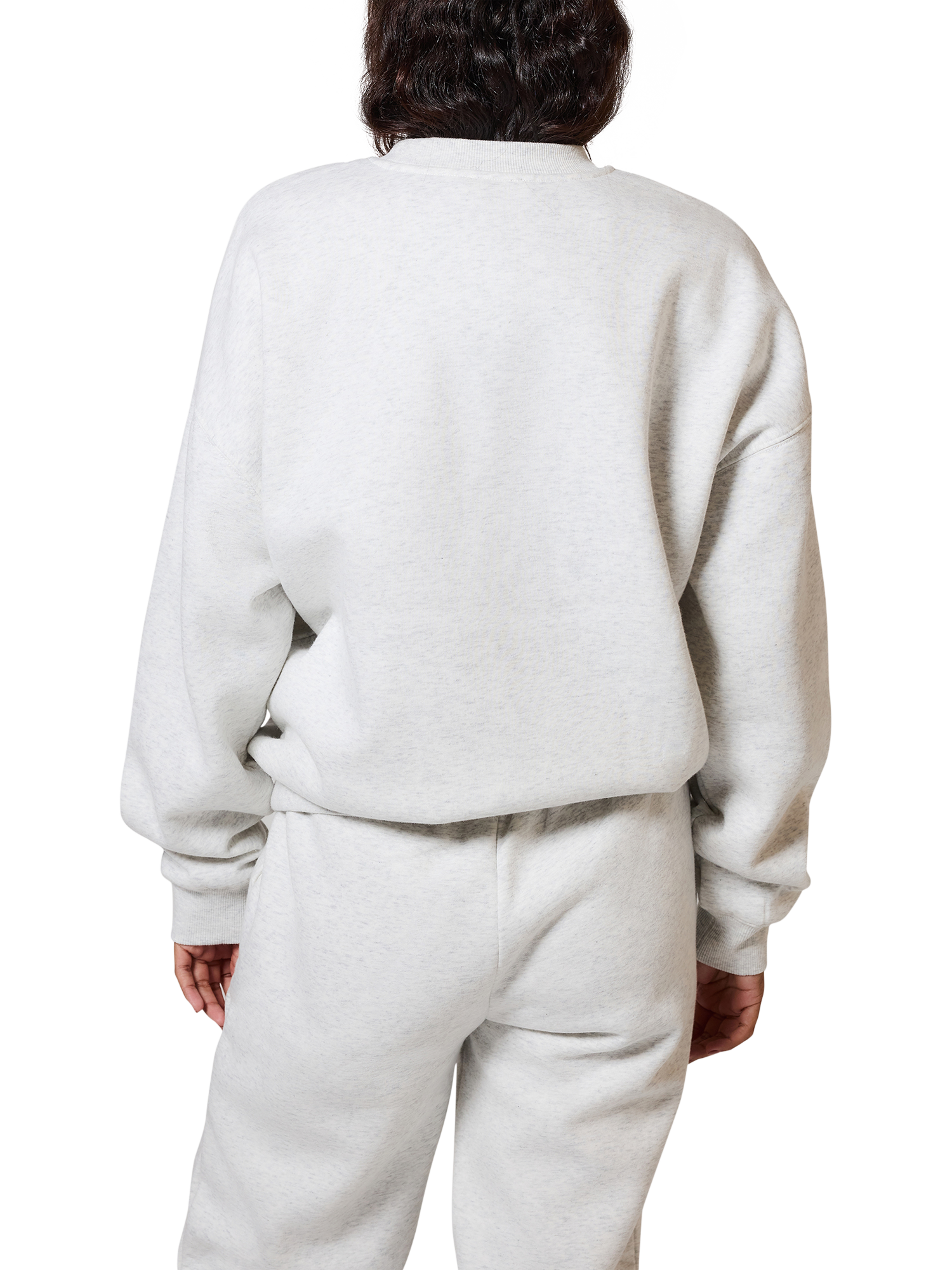 Product image 2 of 5, which shows Lovall Logo Oversized Sweater, Light Grey Marl, 8