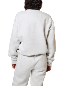 Lovall Logo Oversized Sweater, Light Grey Marl - view 2, Light Grey Marl