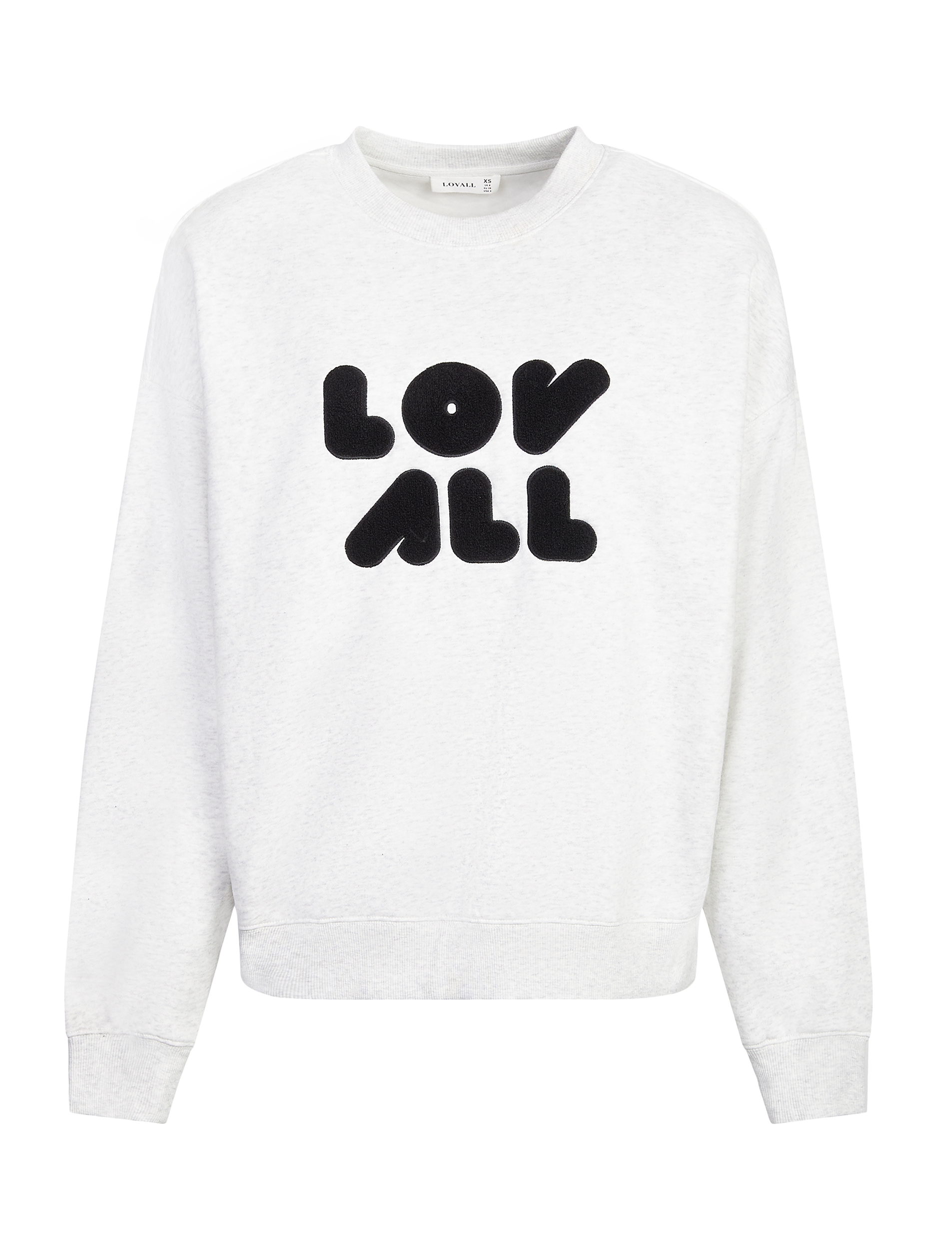 Product image 5 of 5, which shows Lovall Logo Oversized Sweater, Light Grey Marl, 8