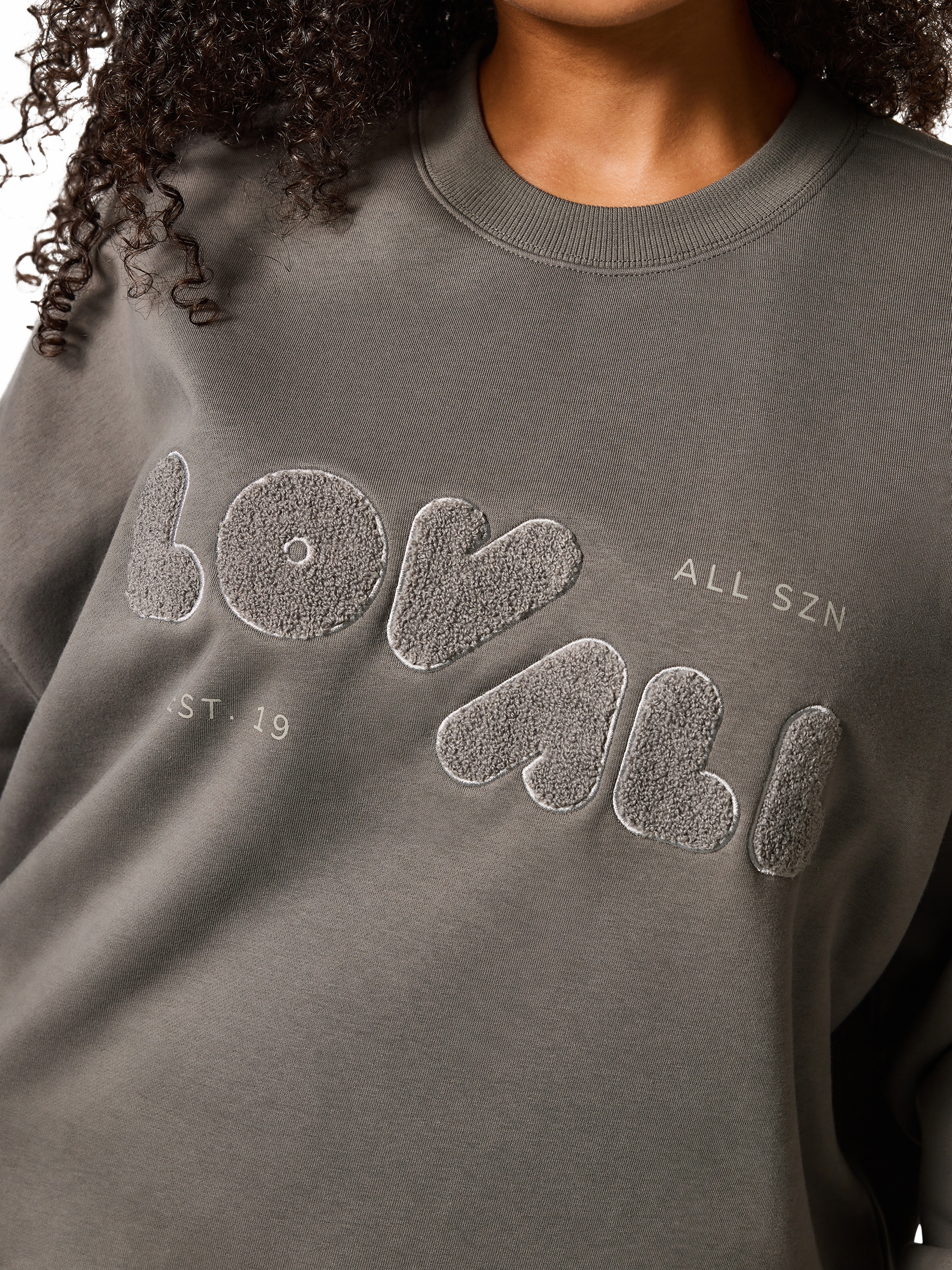 Product image 2 of 4, which shows Lovall Logo Oversized Sweatshirt, Slate Green, 6