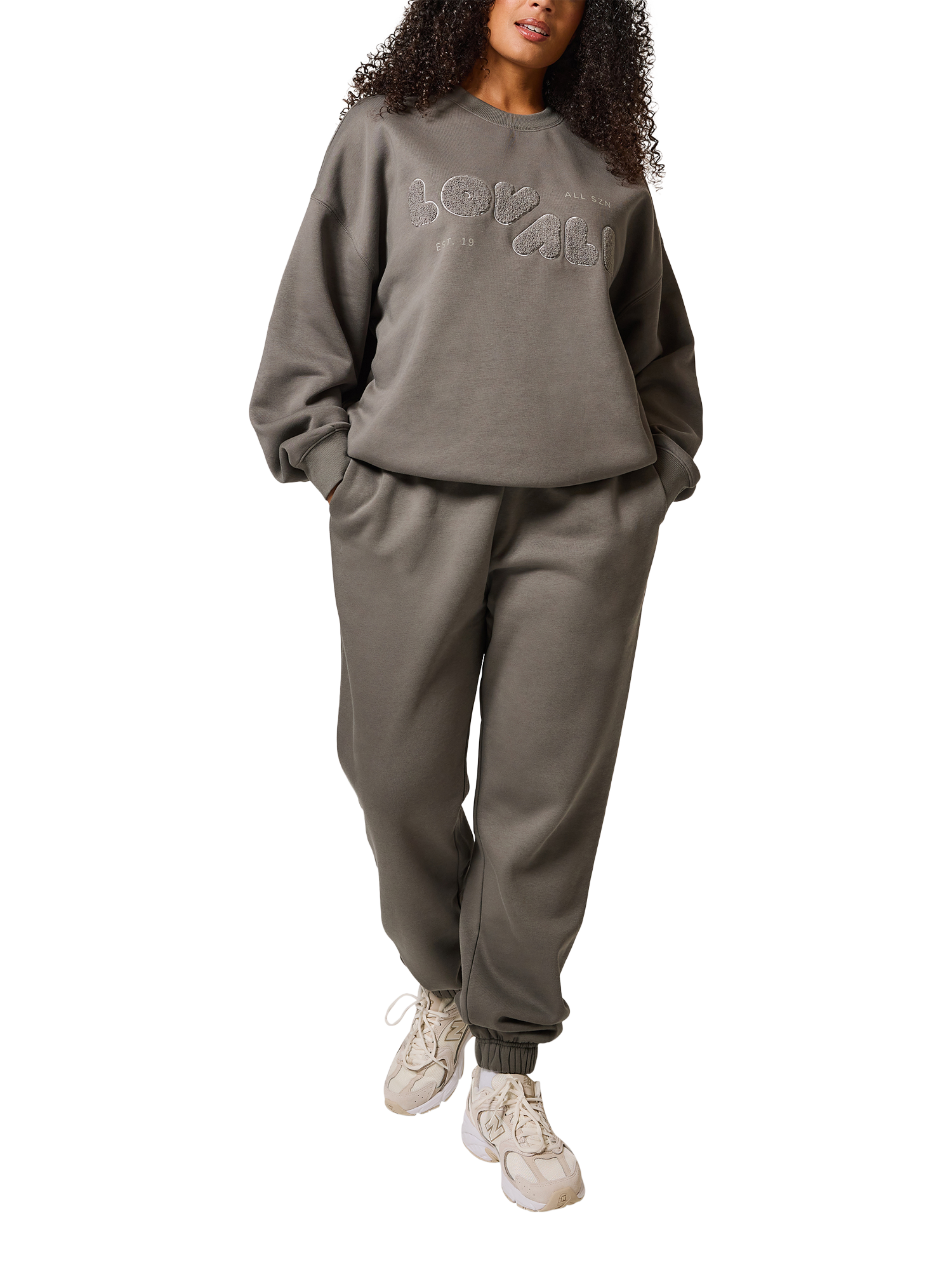 Product image 3 of 4, which shows Lovall Logo Oversized Sweatshirt, Slate Green, 6