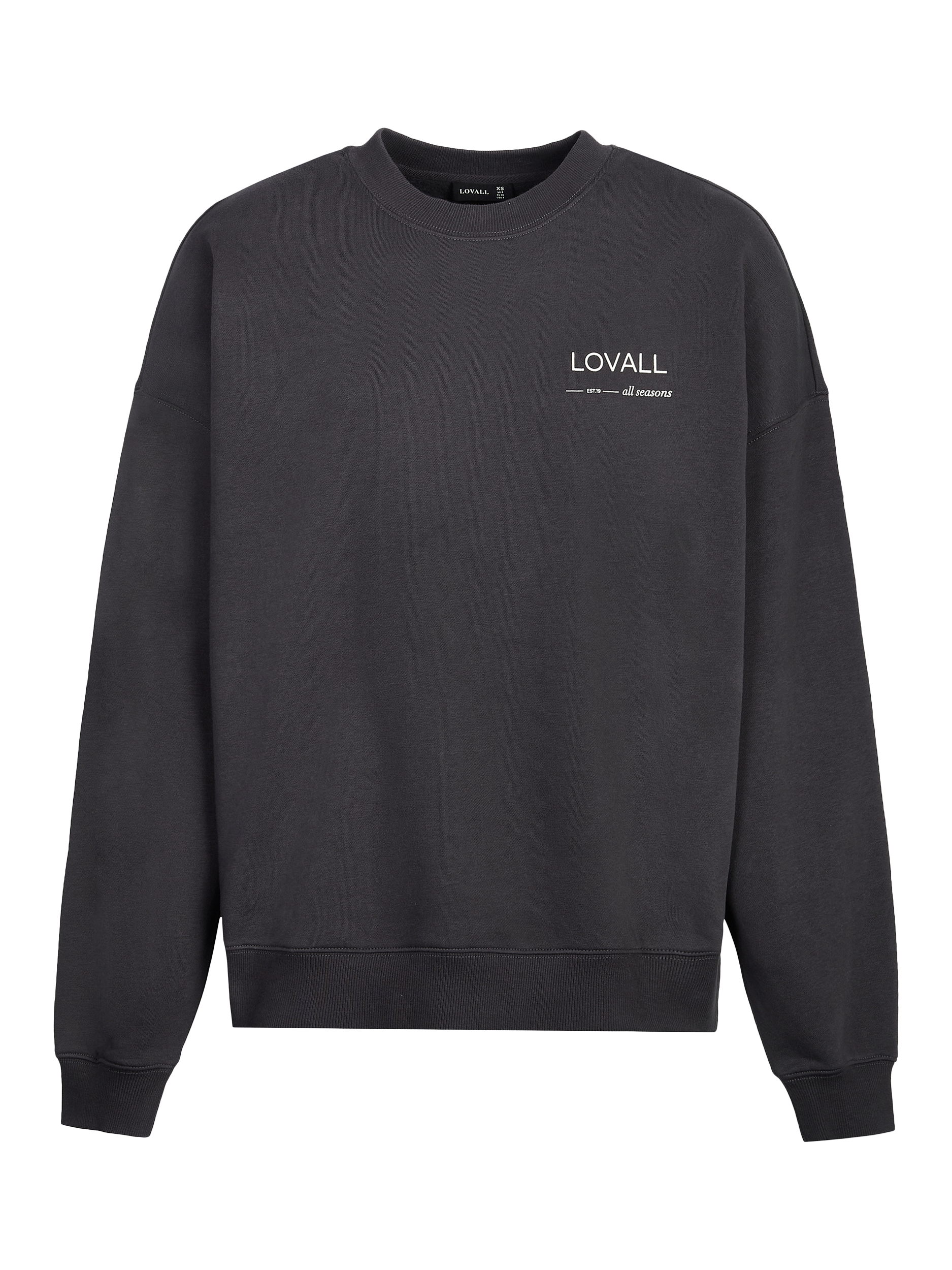 Product image 4 of 4, which shows Lovall Logo Oversized Organic Cotton Rich Sweatshirt, Shadow, 6