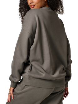 Lovall Logo Oversized Organic Cotton Rich Sweatshirt - view 2, Slate Green