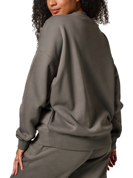 Lovall Logo Oversized Organic Cotton Rich Sweatshirt - view 2, Slate Green