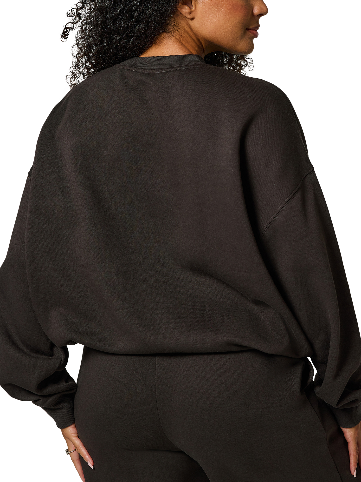 Product image 2 of 5, which shows Lovall Logo Oversized Organic Cotton Rich Sweatshirt, Black Coffee, 10