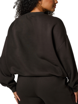 Lovall Logo Oversized Organic Cotton Rich Sweatshirt - view 2, Black Coffee