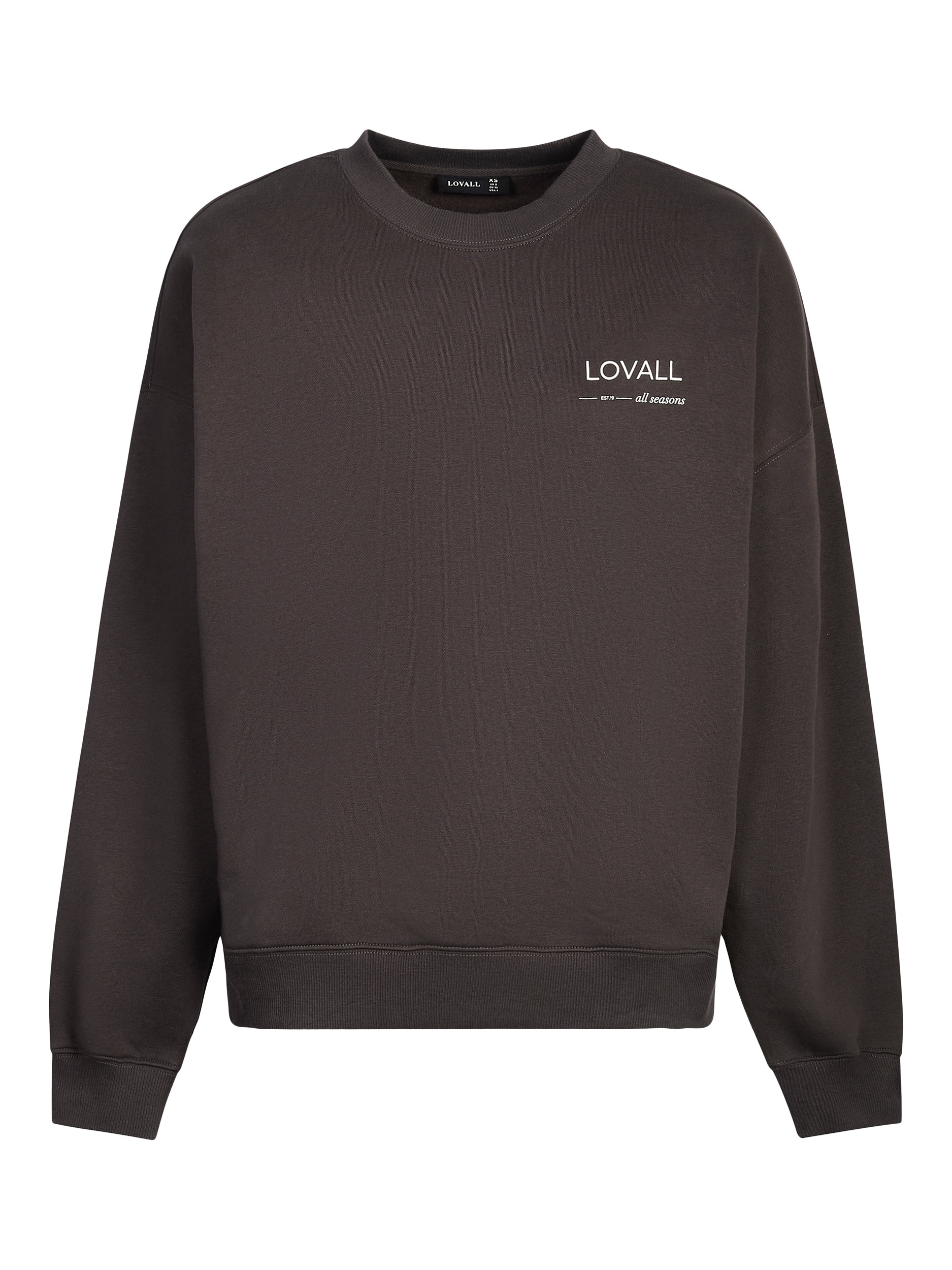 Product image 5 of 5, which shows Lovall Logo Oversized Organic Cotton Rich Sweatshirt, Black Coffee, 10