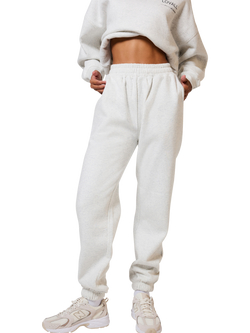 Lovall Fleece Cuffed Joggers, Mid Grey, Mid Grey