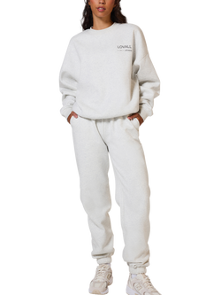 Lovall Fleece Cuffed Joggers, Mid Grey - view 2, Mid Grey