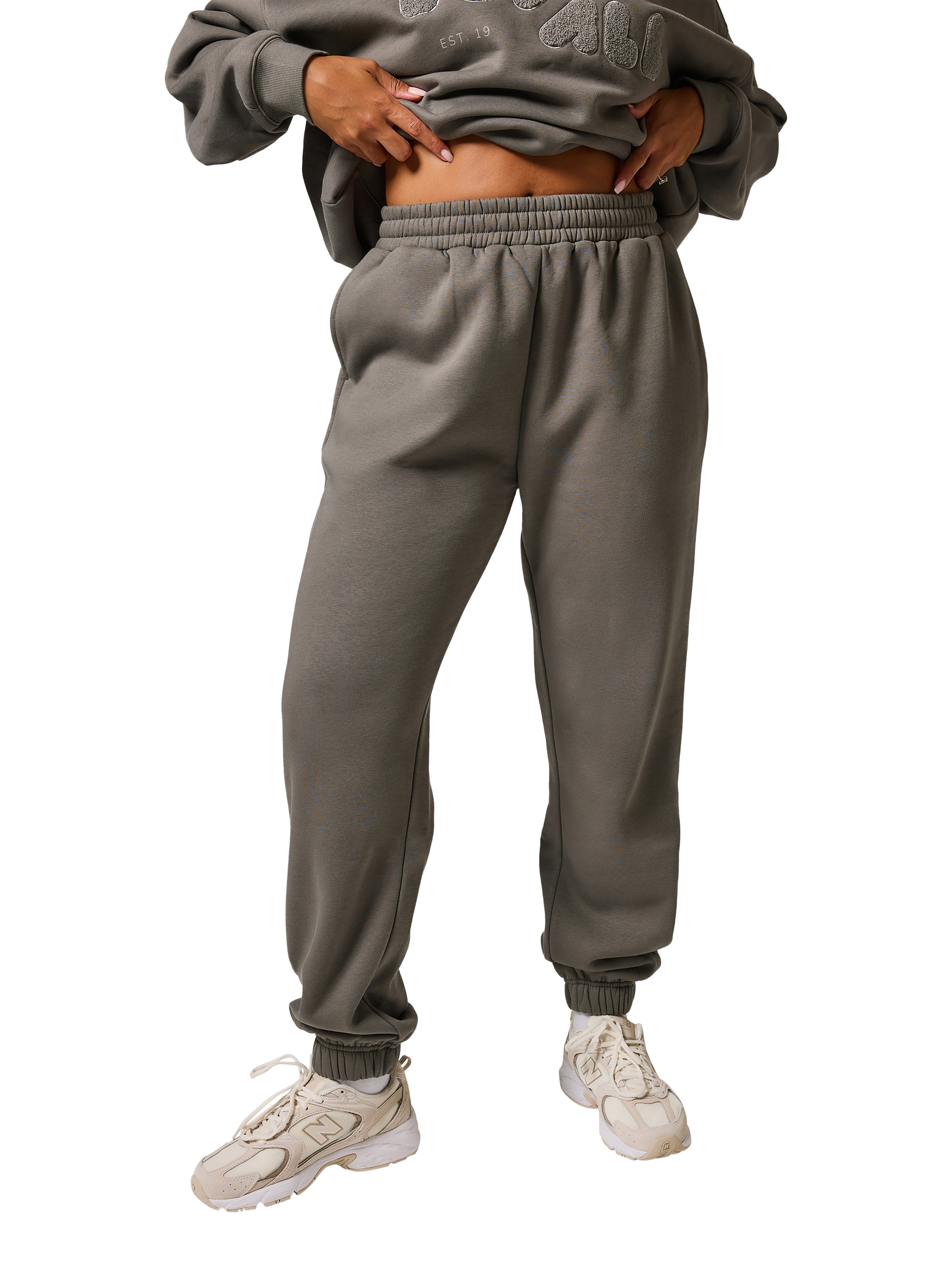 Product image 1 of 5, which shows Lovall Petite Cuffed Joggers, Slate Green, 22