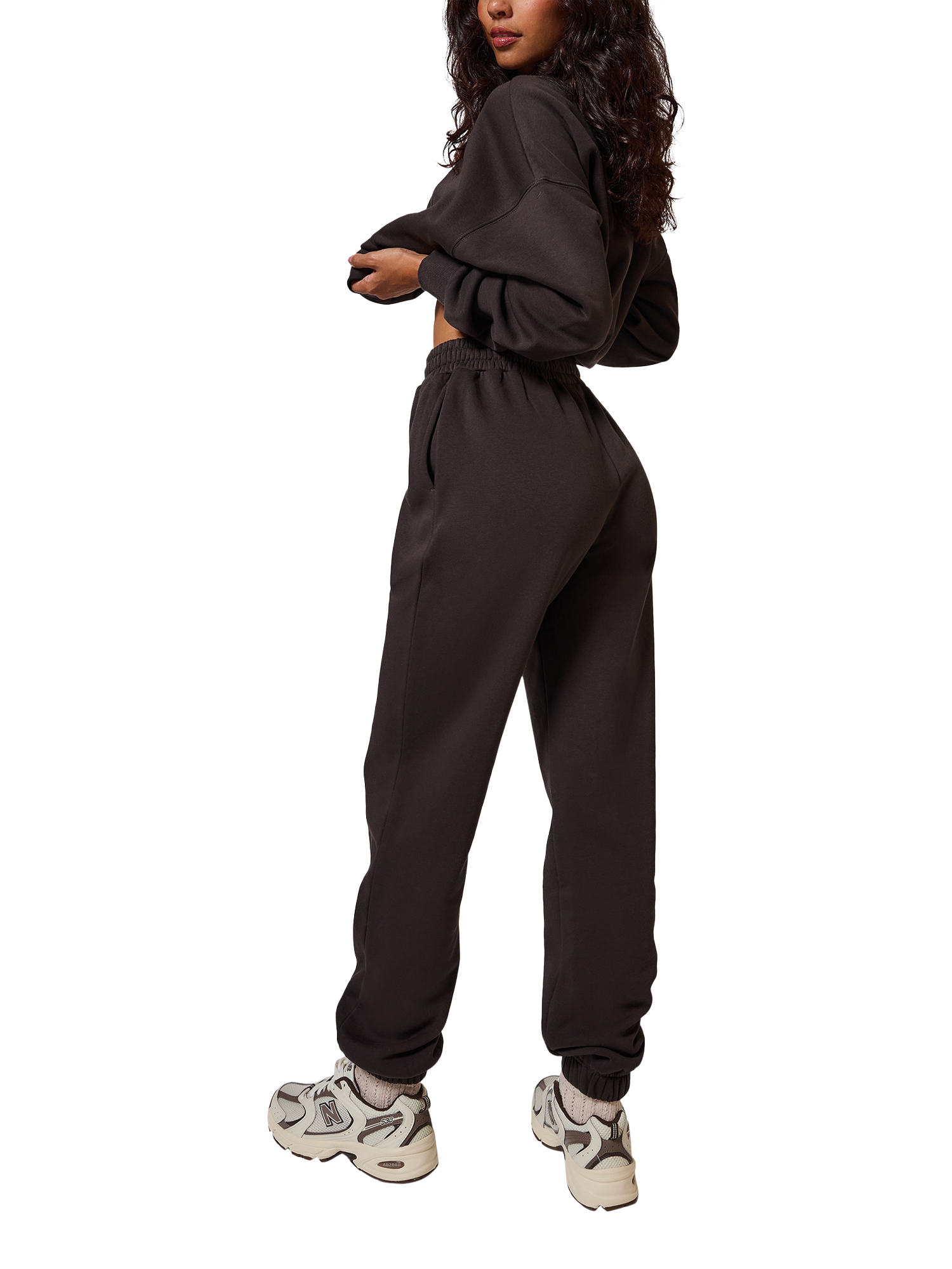 Product image 2 of 5, which shows Lovall Organic Cotton Rich Cuffed Joggers, Mid Brown, 6
