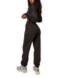 Lovall Organic Cotton Rich Cuffed Joggers, Mid Brown