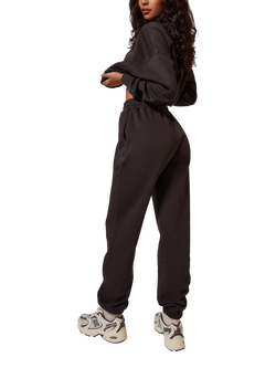 Lovall Organic Cotton Rich Cuffed Joggers, Mid Brown - view 2, Mid Brown