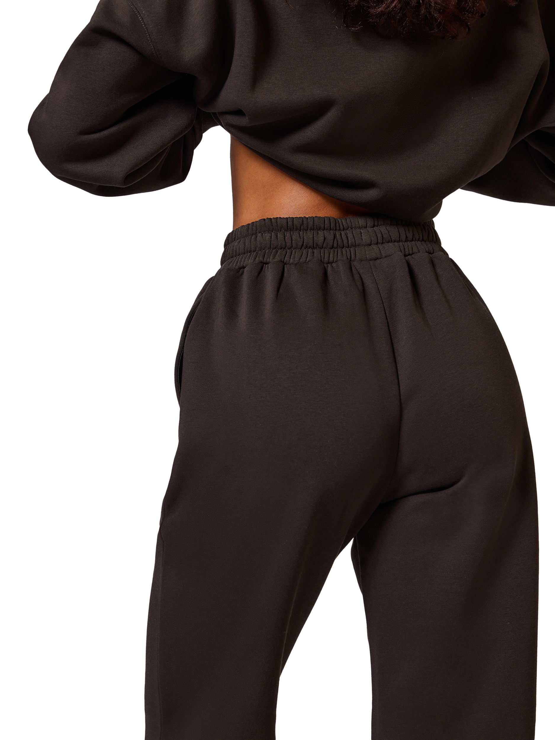 Product image 3 of 5, which shows Lovall Organic Cotton Rich Cuffed Joggers, Mid Brown, 6