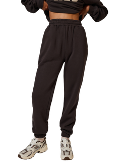 Lovall Petite All SZN Organic Cotton Rich Tapered Joggers, Black Coffee, Black Coffee