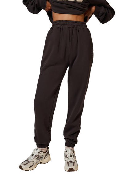 Lovall Petite All SZN Organic Cotton Rich Tapered Joggers, Black Coffee, Black Coffee