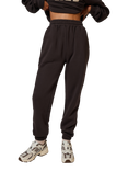 Lovall Tall All SZN Organic Cotton Rich Tapered Joggers, Black Coffee