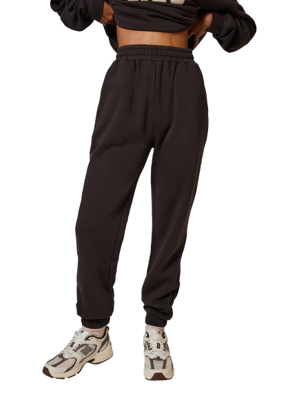 Lovall Tall All SZN Organic Cotton Rich Tapered Joggers, Black Coffee, Black Coffee