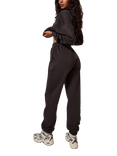 Lovall Tall All SZN Organic Cotton Rich Tapered Joggers, Black Coffee