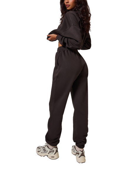 Lovall Tall All SZN Organic Cotton Rich Tapered Joggers, Black Coffee - view 2, Black Coffee