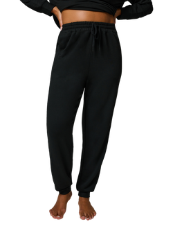 Lovall Luxe High Waist Lounge Joggers, Black