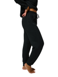 Lovall Luxe High Waist Lounge Joggers, Black