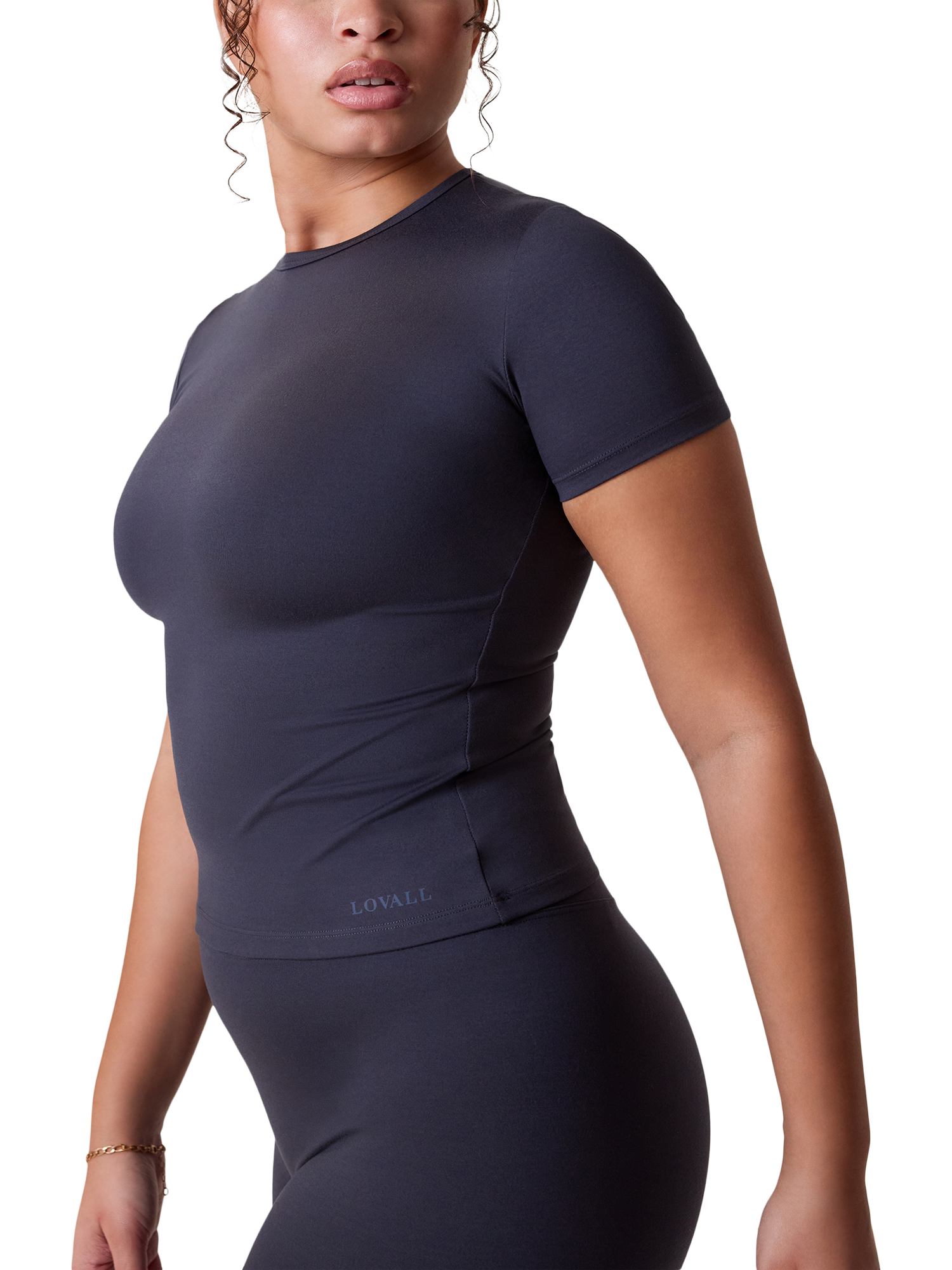 Product image 3 of 6, which shows Lovall Ultimate Short Sleeve Everyday T-Shirt, Vintage Navy, 6