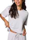 Lovall Petite Soft Touch Wide Leg Lounge Set, Light Grey