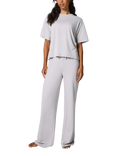 Lovall Tall Soft Touch Wide Leg Lounge Set, Light Grey