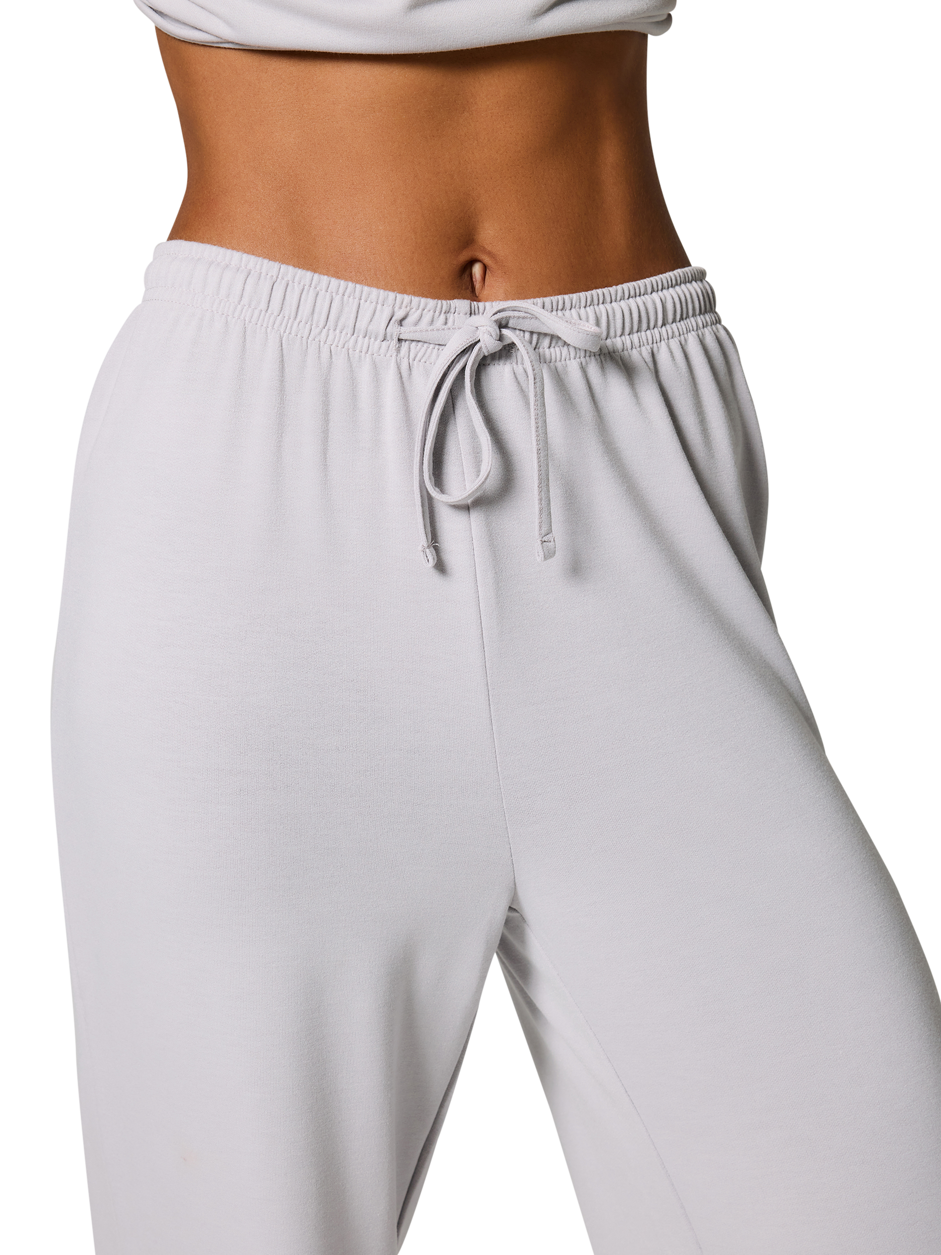 Product image 4 of 5, which shows Lovall Tall Soft Touch Wide Leg Lounge Set, Light Grey, 6