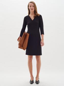 InWear Pannie Ruched V-Neck Dress, Black, Black