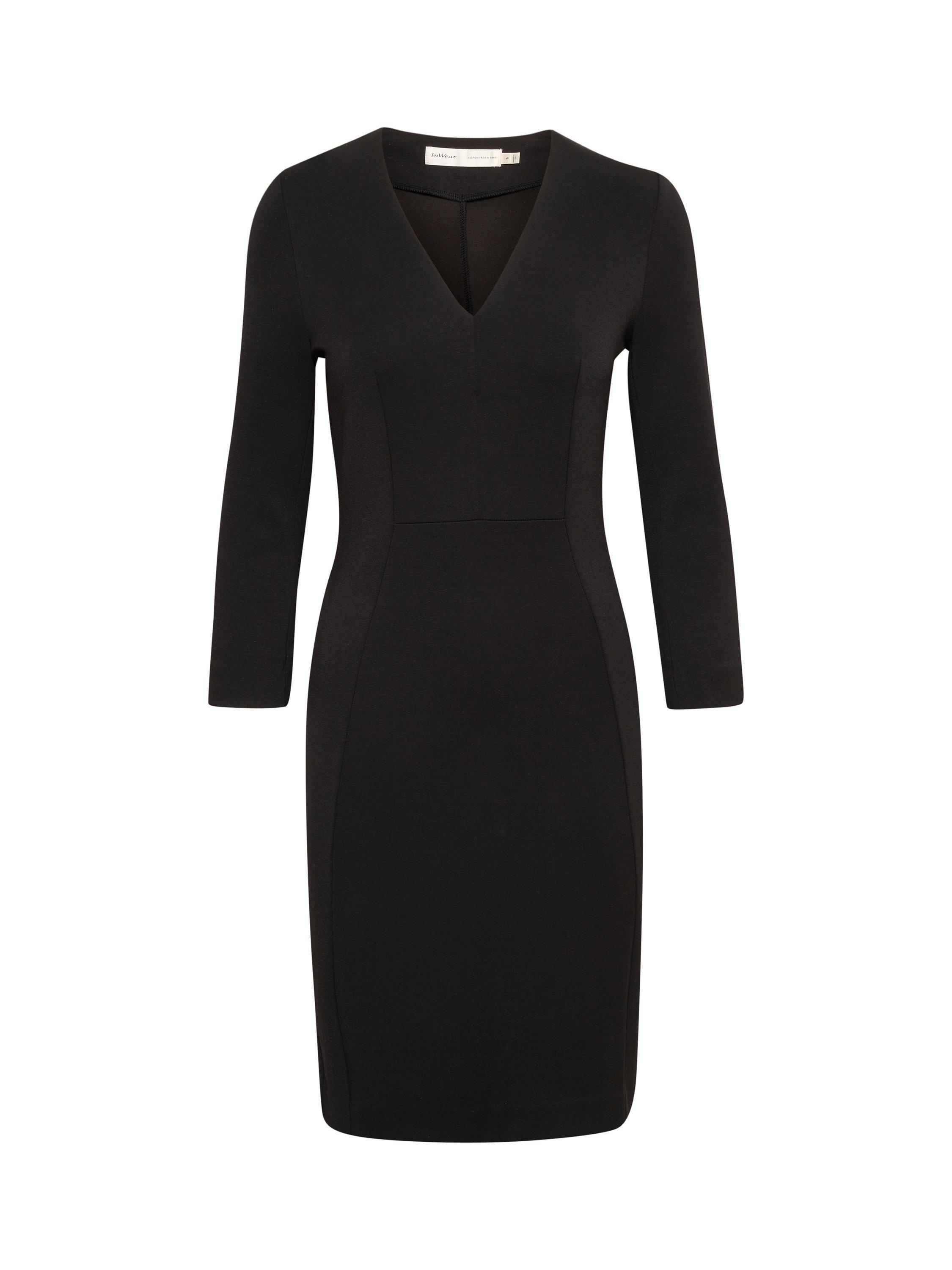 Product image 4 of 5, which shows InWear Pannie Ruched V-Neck Dress, Black, XS