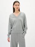 InWear Foster V-Neck Cotton Knit Jumper, Mid Grey